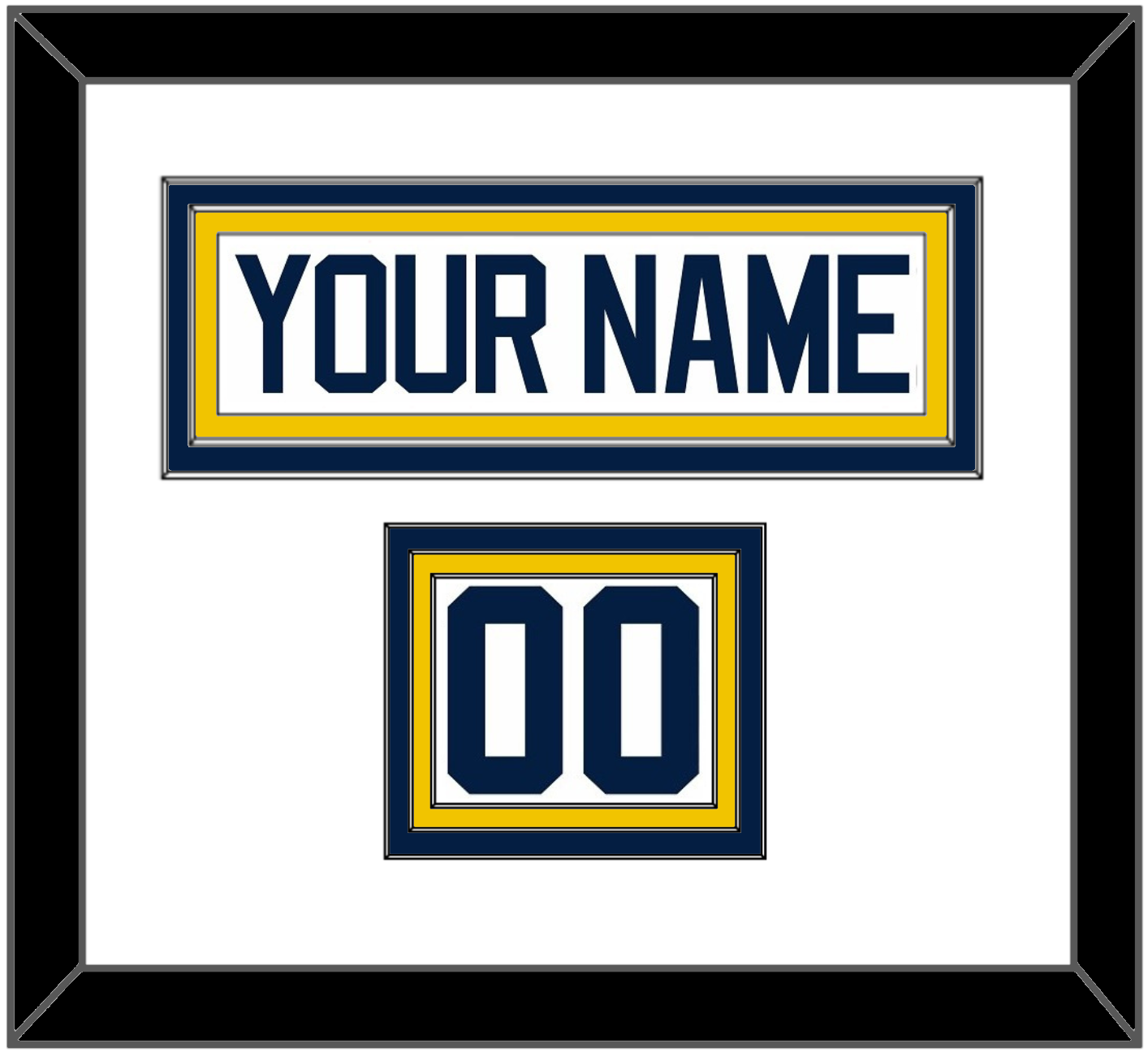 Michigan Hockey Nameplate & Number (Shoulder) - Home White - Premier Tier 1