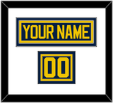 Michigan Hockey Nameplate & Number (Shoulder) - Road Blue - Triple Mat 1