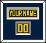 Michigan Hockey Nameplate & Number (Shoulder) - Road Blue - Triple Mat 2