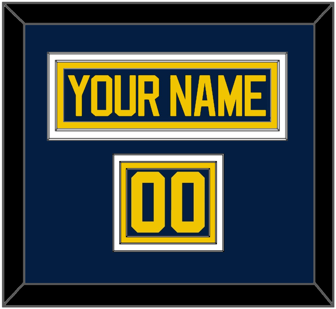 Michigan Hockey Nameplate & Number (Shoulder) - Road Blue - Premier Tier 2