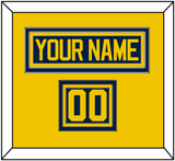 Michigan Hockey Nameplate & Number (Shoulder) - Road Blue - Triple Mat 3