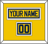 Michigan Hockey Nameplate & Number (Shoulder) - Alternate Maize - Triple Mat 2