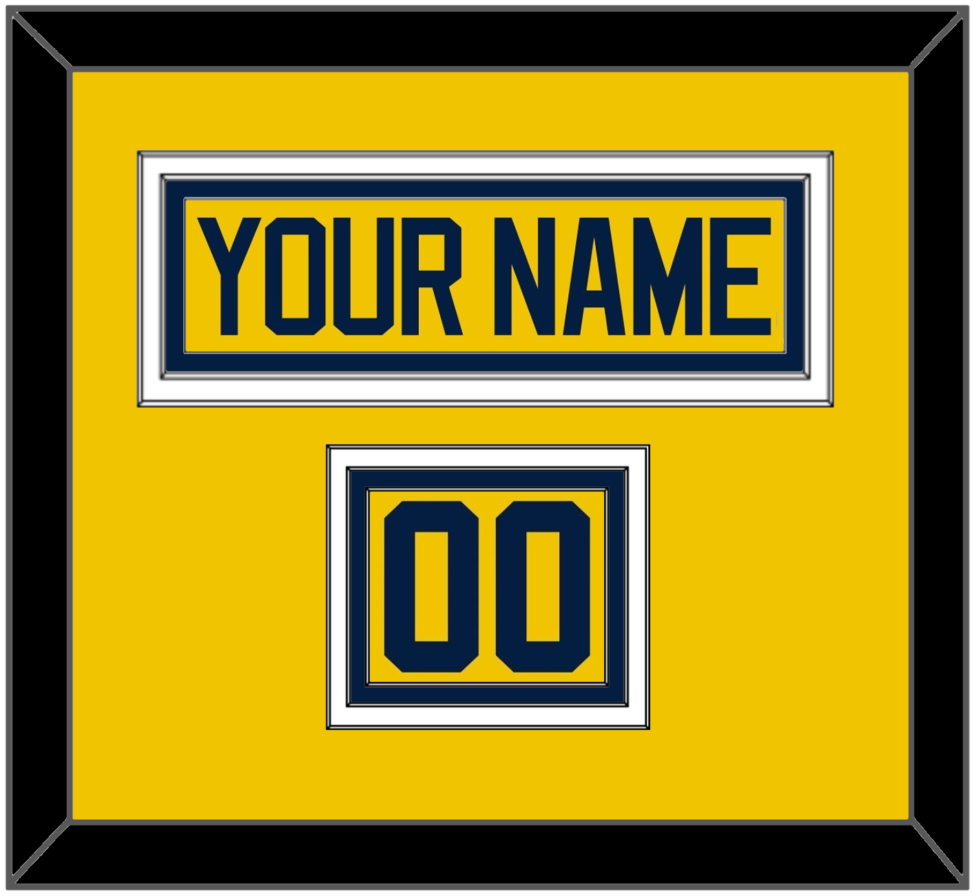 Michigan Hockey Nameplate & Number (Shoulder) - Alternate Maize - Premier Tier 2