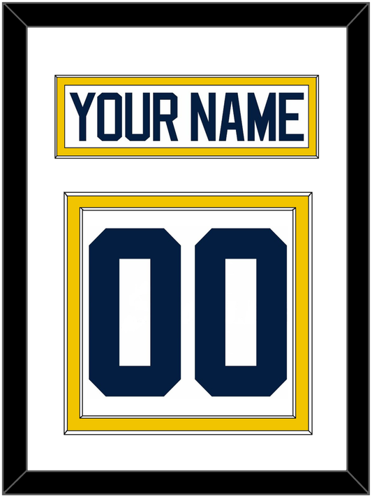 Michigan Hockey Nameplate & Number (Back) - Home White - Signature Tier 1