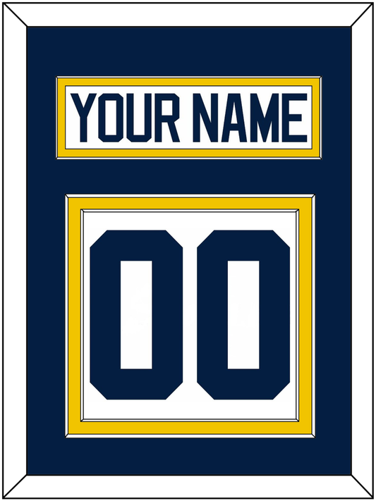 Michigan Hockey Nameplate & Number (Back) - Home White - Signature Tier 2