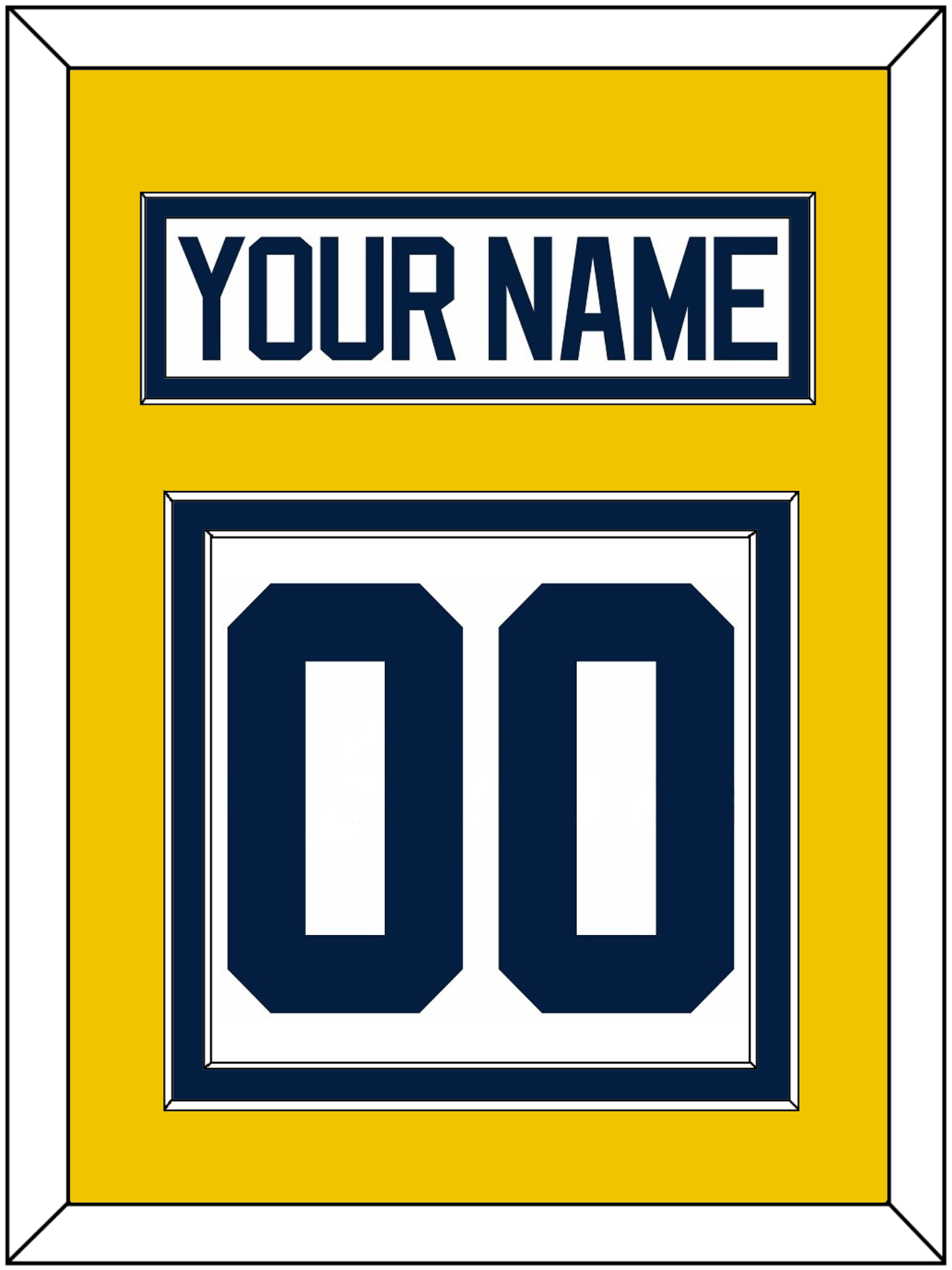 Michigan Hockey Nameplate & Number (Back) - Home White - Signature Tier 3