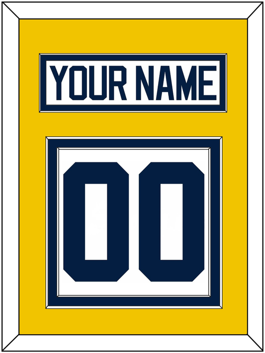 Michigan Hockey Nameplate & Number (Back) - Home White - Signature Tier 3