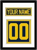 Michigan Hockey Nameplate & Number (Back) - Road Blue - Double Mat 1