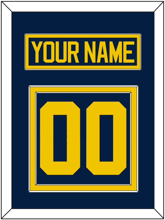 Michigan Hockey Nameplate & Number (Back) - Road Blue - Signature Tier 2