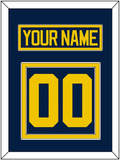 Michigan Hockey Nameplate & Number (Back) - Road Blue - Double Mat 2