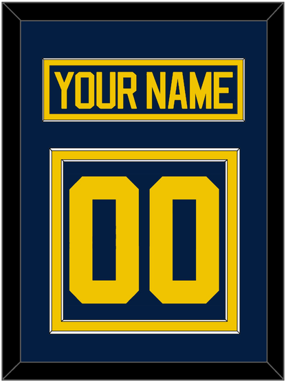 Michigan Hockey Nameplate & Number (Back) - Road Blue - Signature Tier 2