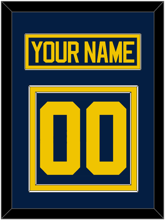 Michigan Hockey Nameplate & Number (Back) - Road Blue - Signature Tier 2