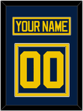 Michigan Hockey Nameplate & Number (Back) - Road Blue - Double Mat 2