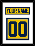 Michigan Hockey Nameplate & Number (Back) - Alternate Maize - Double Mat 1