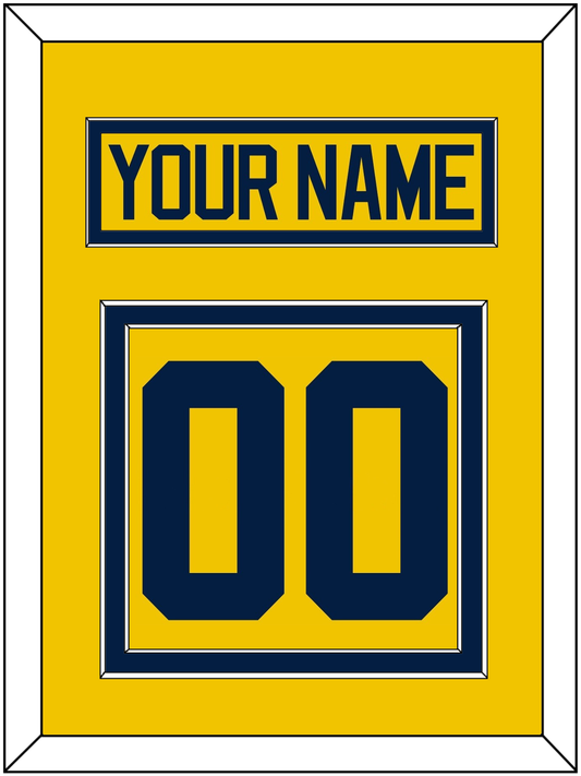 Michigan Hockey Nameplate & Number (Back) - Alternate Maize - Signature Tier 2