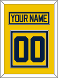 Michigan Hockey Nameplate & Number (Back) - Alternate Maize - Double Mat 2