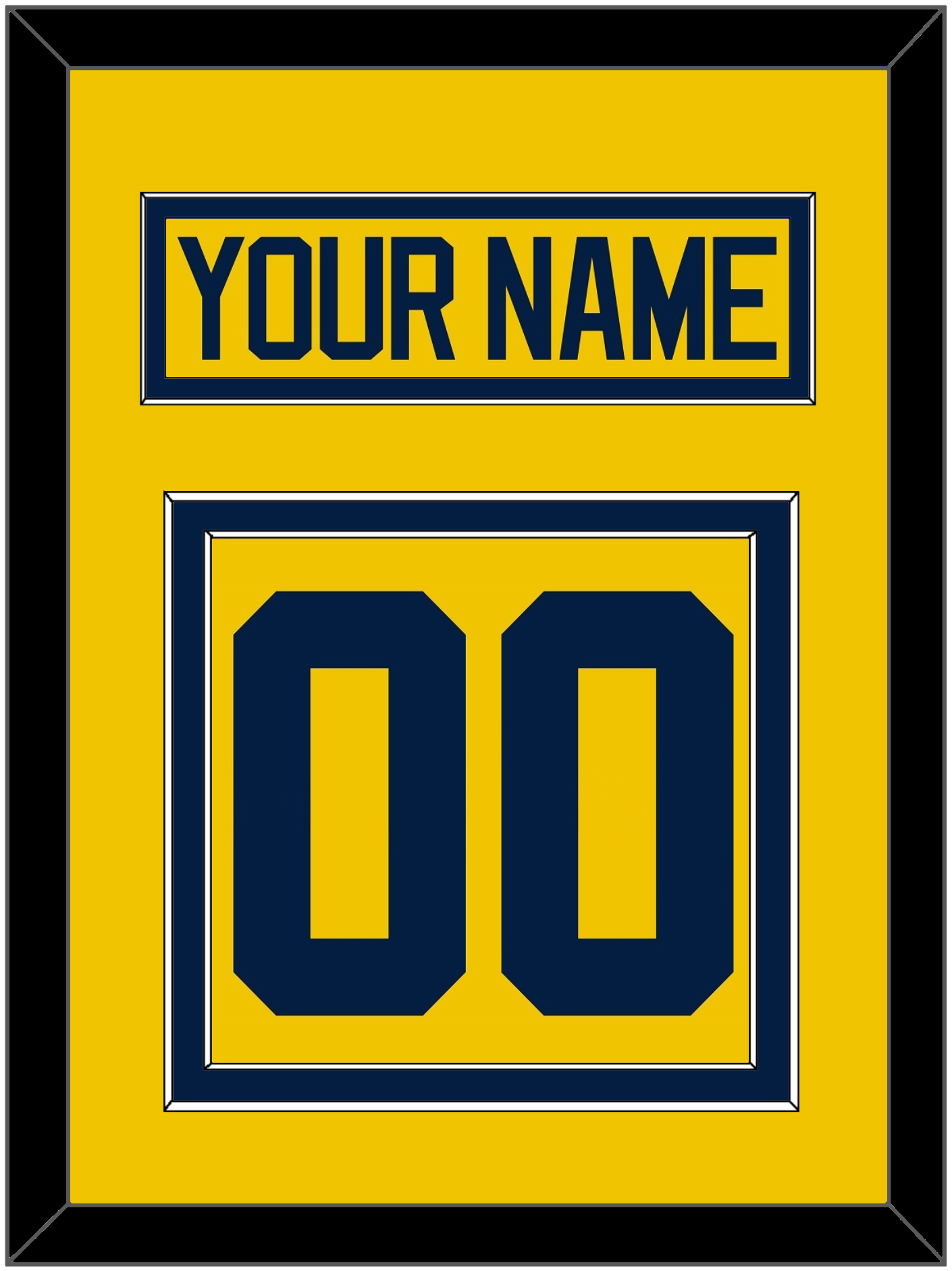 Michigan Hockey Nameplate & Number (Back) - Alternate Maize - Signature Tier 2
