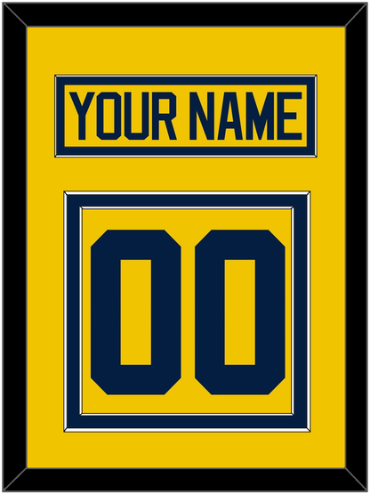 Michigan Hockey Nameplate & Number (Back) - Alternate Maize - Signature Tier 2