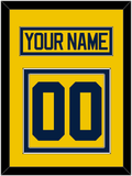 Michigan Hockey Nameplate & Number (Back) - Alternate Maize - Double Mat 2