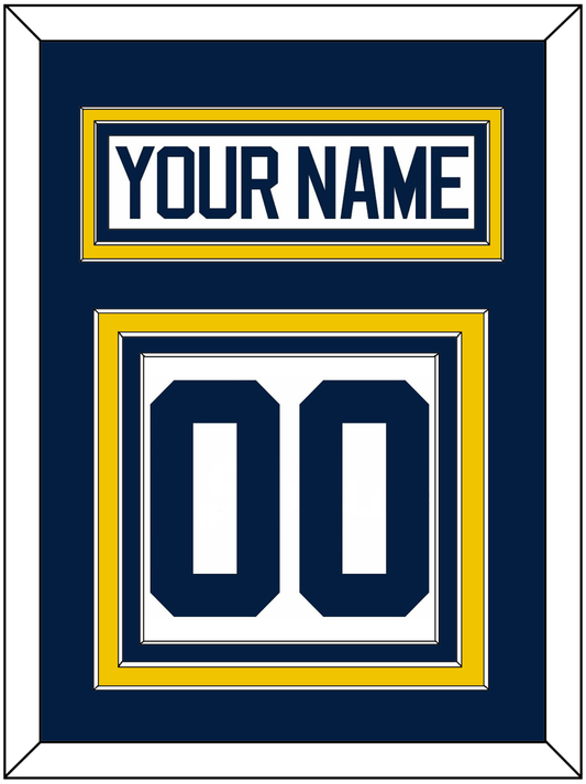Michigan Hockey Nameplate & Number (Back) - Home White - Premier Tier 2