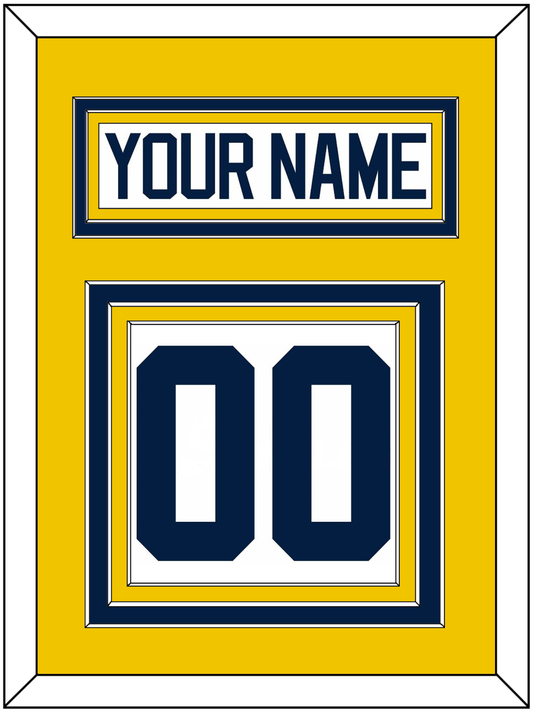 Michigan Hockey Nameplate & Number (Back) - Home White - Premier Tier 3