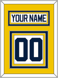 Michigan Hockey Nameplate & Number (Back) - Home White - Triple Mat 3