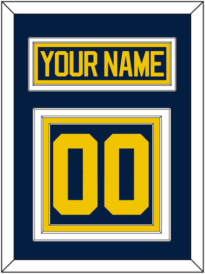 Michigan Hockey Nameplate & Number (Back) - Road Blue - Premier Tier 2