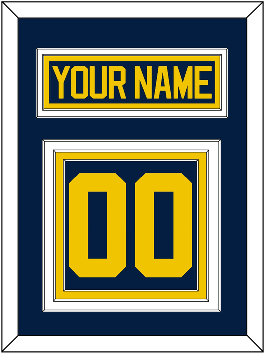 Michigan Hockey Nameplate & Number (Back) - Road Blue - Premier Tier 2