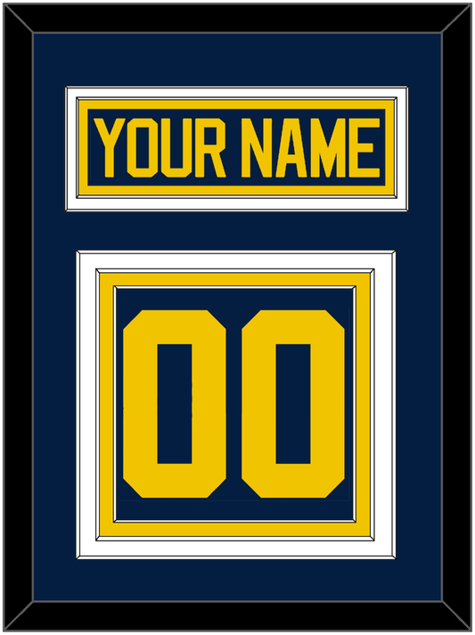 Michigan Hockey Nameplate & Number (Back) - Road Blue - Premier Tier 2