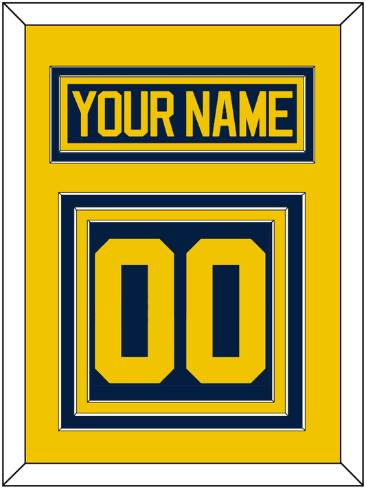 Michigan Hockey Nameplate & Number (Back) - Road Blue - Premier Tier 3