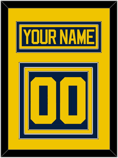 Michigan Hockey Nameplate & Number (Back) - Road Blue - Premier Tier 3