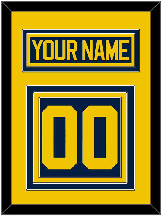 Michigan Hockey Nameplate & Number (Back) - Road Blue - Premier Tier 3