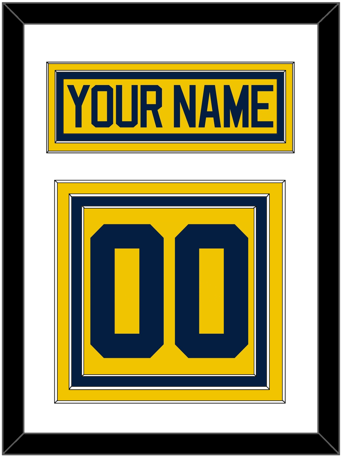 Michigan Hockey Nameplate & Number (Back) - Alternate Maize - Premier Tier 1