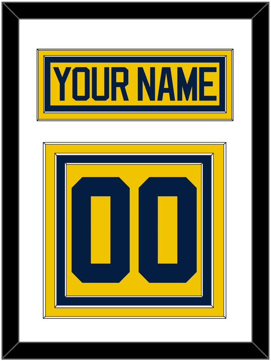 Michigan Hockey Nameplate & Number (Back) - Alternate Maize - Premier Tier 1