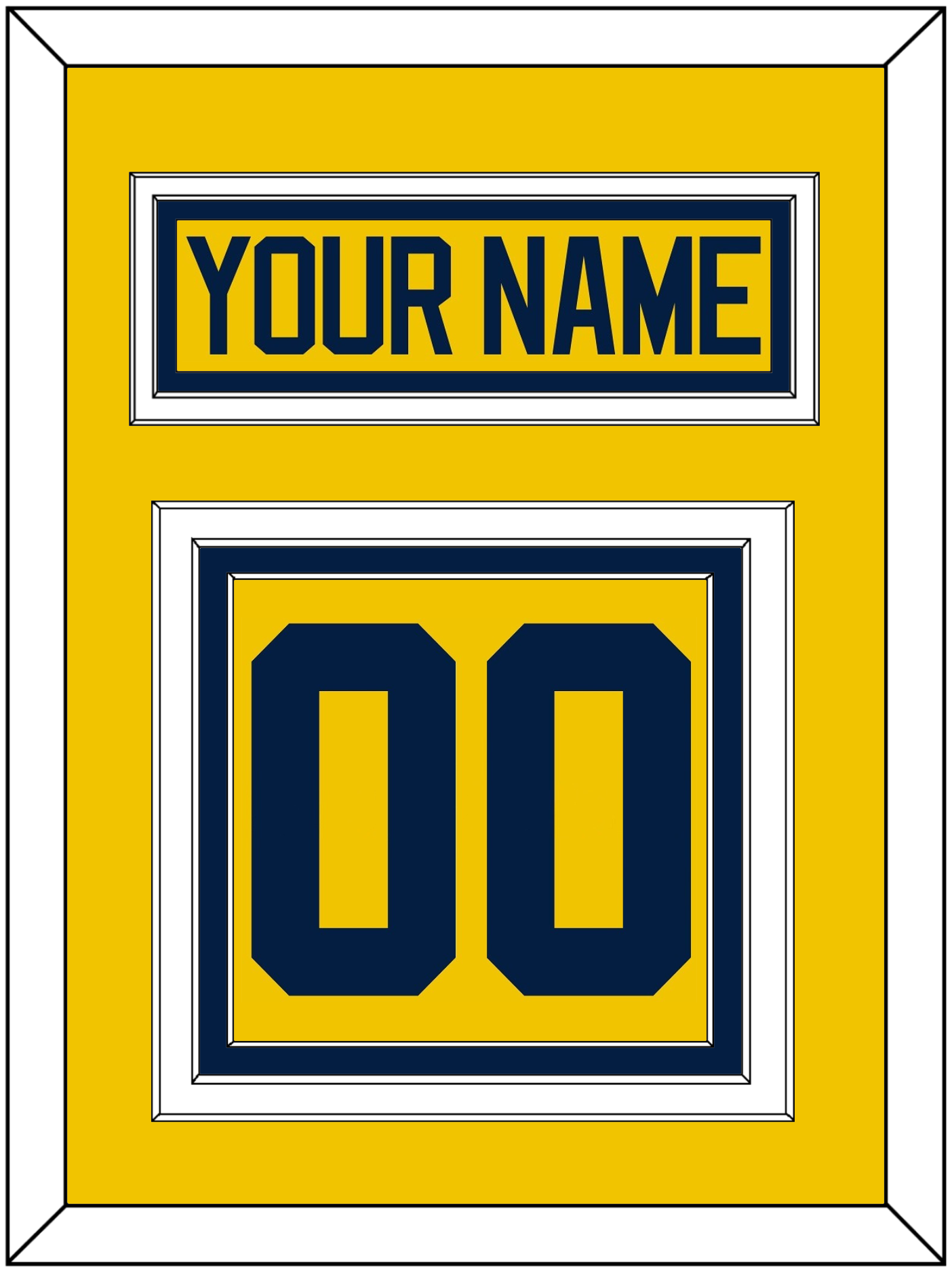 Michigan Hockey Nameplate & Number (Back) - Alternate Maize - Premier Tier 2