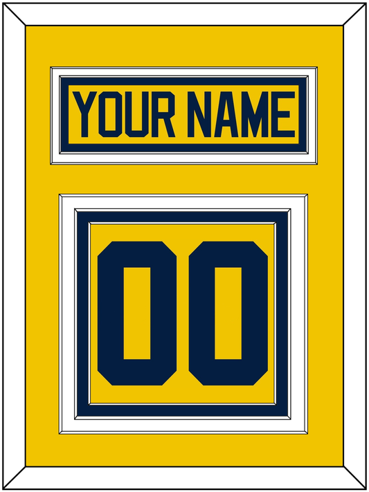 Michigan Hockey Nameplate & Number (Back) - Alternate Maize - Premier Tier 2