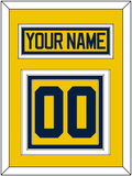 Michigan Hockey Nameplate & Number (Back) - Alternate Maize - Triple Mat 2