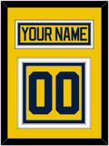 Michigan Hockey Nameplate & Number (Back) - Alternate Maize - Triple Mat 2
