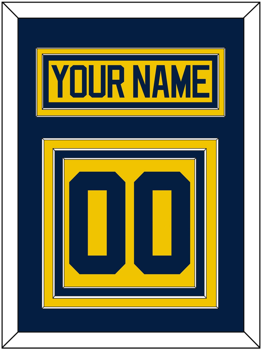 Michigan Hockey Nameplate & Number (Back) - Alternate Maize - Premier Tier 3
