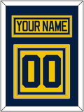 Michigan Hockey Nameplate & Number (Back) - Alternate Maize - Triple Mat 3