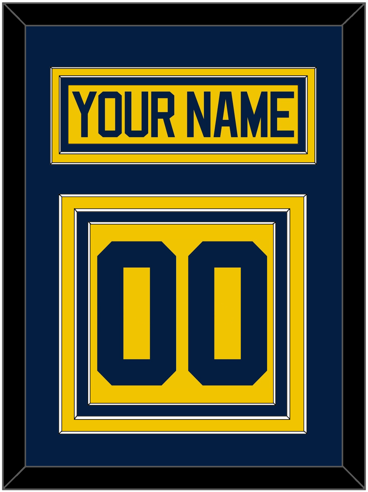 Michigan Hockey Nameplate & Number (Back) - Alternate Maize - Premier Tier 3