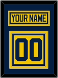 Michigan Hockey Nameplate & Number (Back) - Alternate Maize - Triple Mat 3