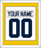 Michigan Hockey Nameplate & Number (Back) Combined - Home White - Single Mat 1