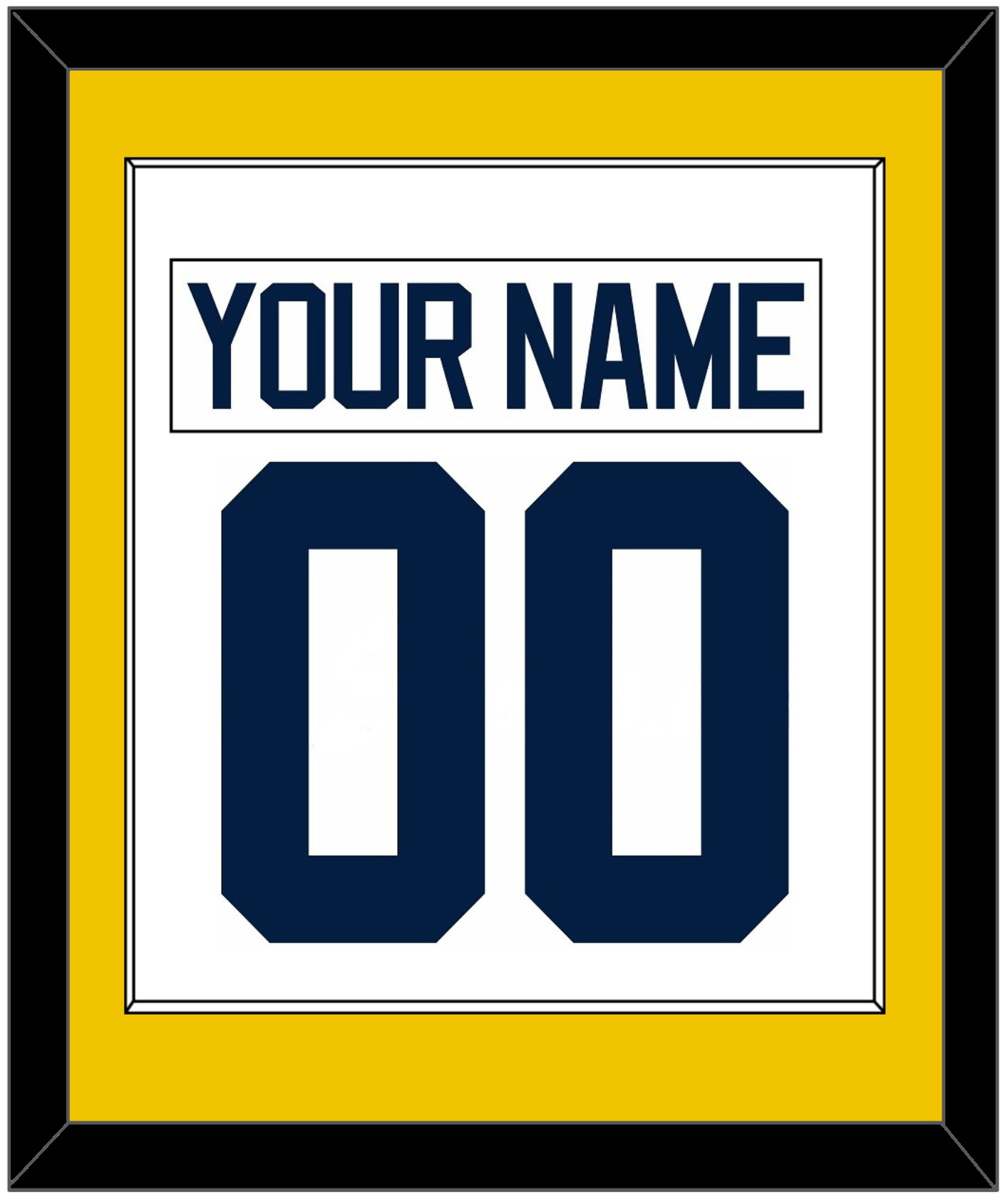 Michigan Hockey Nameplate & Number (Back) Combined - Home White - Essential Tier 1