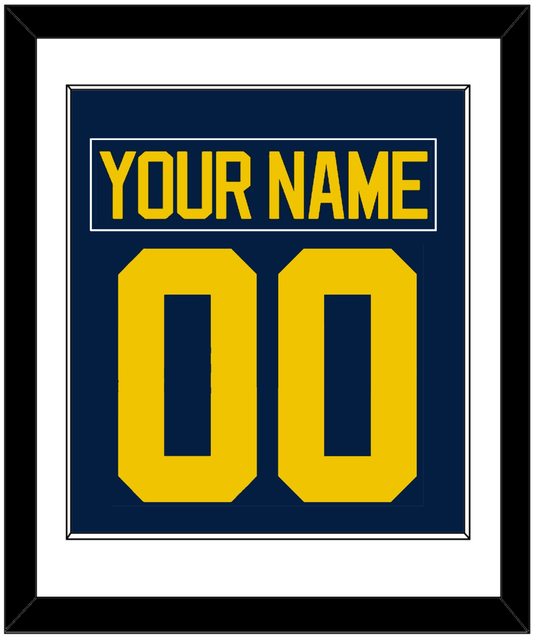 Michigan Hockey Nameplate & Number (Back) Combined - Road Blue - Essential Tier 1