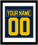 Michigan Hockey Nameplate & Number (Back) Combined - Road Blue - Single Mat 1