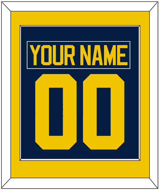 Michigan Hockey Nameplate & Number (Back) Combined - Road Blue - Essential Tier 2