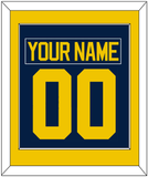 Michigan Hockey Nameplate & Number (Back) Combined - Road Blue - Single Mat 2