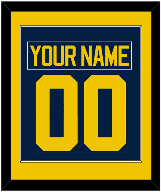 Michigan Hockey Nameplate & Number (Back) Combined - Road Blue - Essential Tier 2