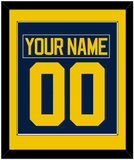 Michigan Hockey Nameplate & Number (Back) Combined - Road Blue - Single Mat 2